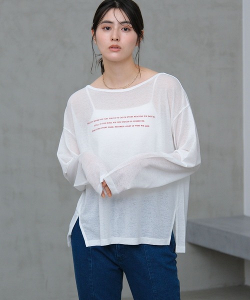 LAKOLE（ラコレ） tシャツ シアーアソートグラフィック長袖 / 660046