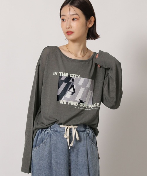 LAKOLE（ラコレ） tシャツ シアーアソートグラフィック長袖 / 660046
