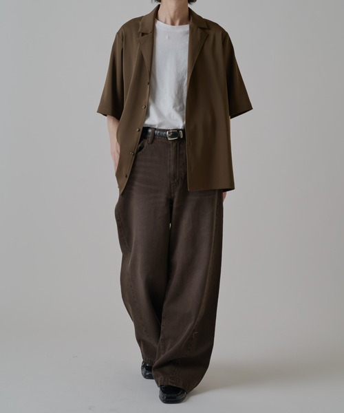 Lui's（ルイス） シャツ 半袖 サテンLUXオーバーシャツジャケット