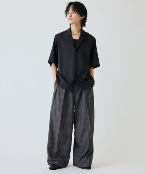 Lui's（ルイス） シャツ 半袖 サテンLUXオーバーシャツジャケット