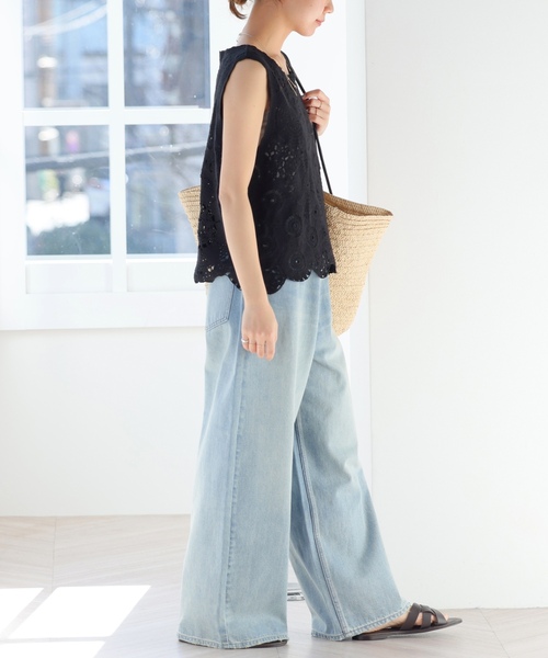 「JOURNAL STANDARD relume」 ノースリーブニット FREE ブラック レディースの画像