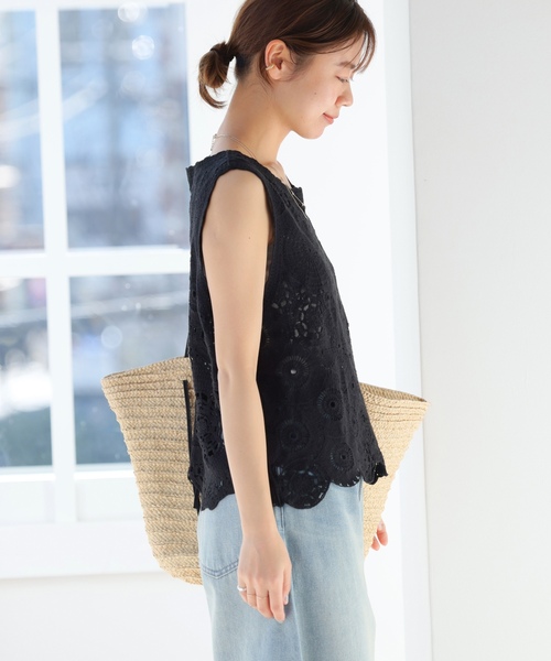 「JOURNAL STANDARD relume」 ノースリーブニット FREE ブラック レディースの画像