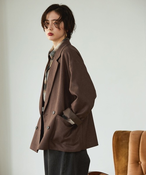 「GEORGE'S」 テーラードジャケット MEDIUM ブラウン レディース_画像7