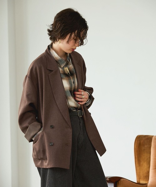 「GEORGE'S」 テーラードジャケット MEDIUM ブラウン レディース_画像8