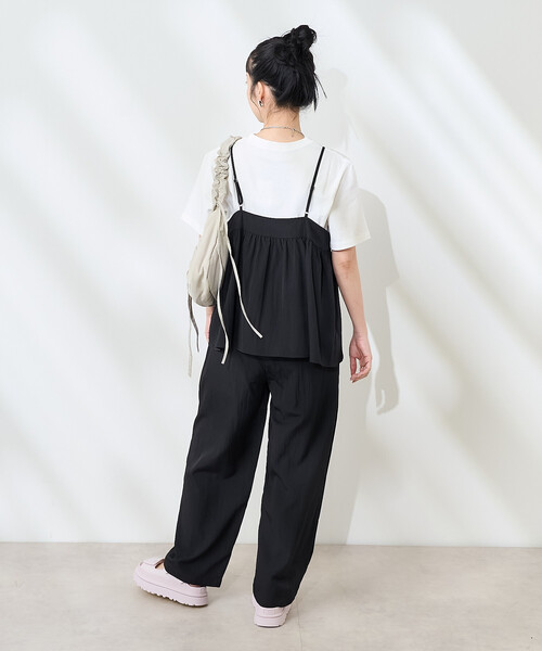 セットアップ 「セットアイテム」SUMMERCOOL リボン付き キャミソールセットアップ/ビスチェセットアップ/接触冷感 レディースの画像