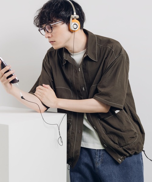 「MUHET」 半袖チュニック X-LARGE チャコールグレー レディース_画像7