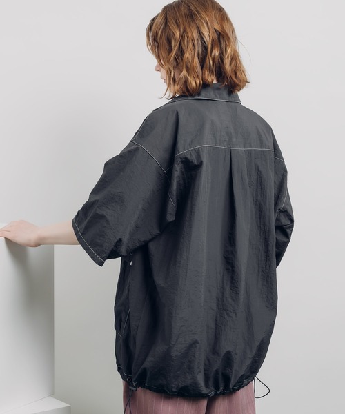 「MUHET」 半袖チュニック X-LARGE チャコールグレー レディース_画像9