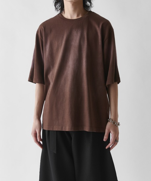 other - LUITHEMIS 七分袖 Tシャツ カットソー 44 茶系 ブラウン 日本製 Lui's（ルイス） tシャツ ハードブリーチBIG Tシャツ メンズ