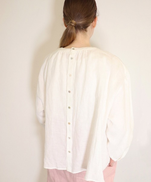 「haupia」 長袖ブラウス MEDIUM ベージュ レディース_画像4