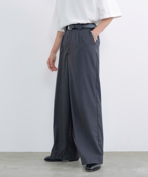 「SINSS」 スラックス SMALL チャコールグレー メンズ_画像2