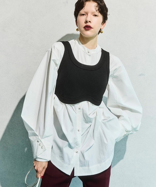 OMMO（オーエムエムオー） ベスト ジレ ROUND HEM SHORT KT BUSTIER