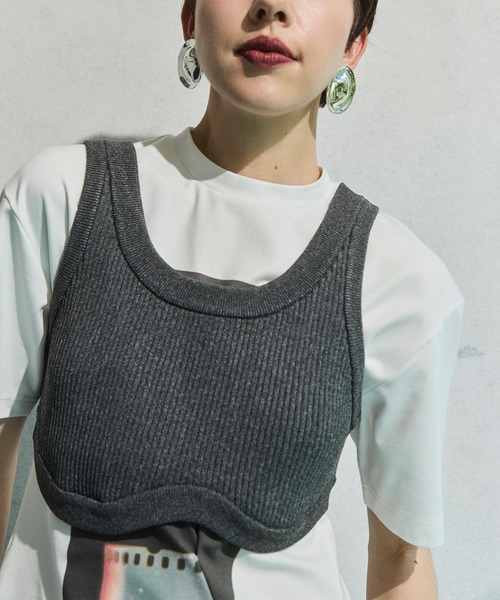 OMMO（オーエムエムオー） ベスト ジレ ROUND HEM SHORT KT BUSTIER