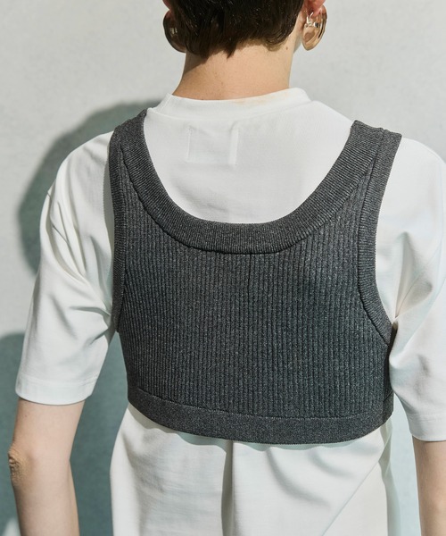 ommo ベスト OMMO（オーエムエムオー） ベスト ジレ ROUND HEM SHORT KT BUSTIER