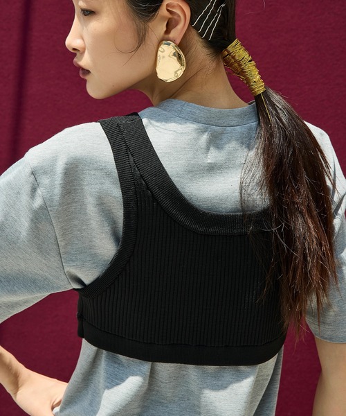 OMMO（オーエムエムオー） ベスト ジレ ROUND HEM SHORT KT BUSTIER