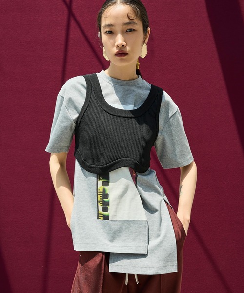 OMMO（オーエムエムオー） ベスト ジレ ROUND HEM SHORT KT BUSTIER