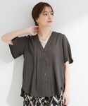 ブラウス シャツ 半袖 「セットアップ可/洗濯...の詳細画像1