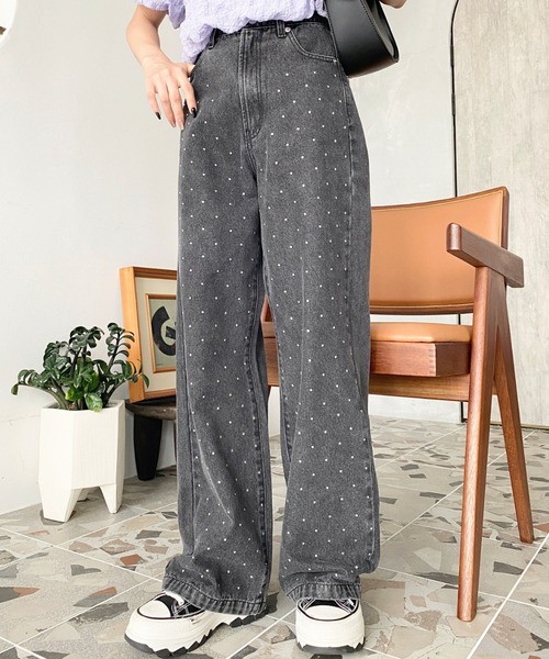 「moment+」 デニムパンツ S サックスブルー レディース_画像6