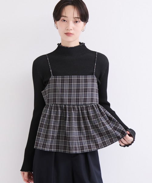 leinwande チェック柄ビスチェ le cercle ADAM ET ROPE' キャミソール チェックビスチェ : ZOZOTOWN