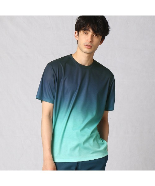COMME CA MEN tシャツ グラデーションプリントTシャツ メンズ