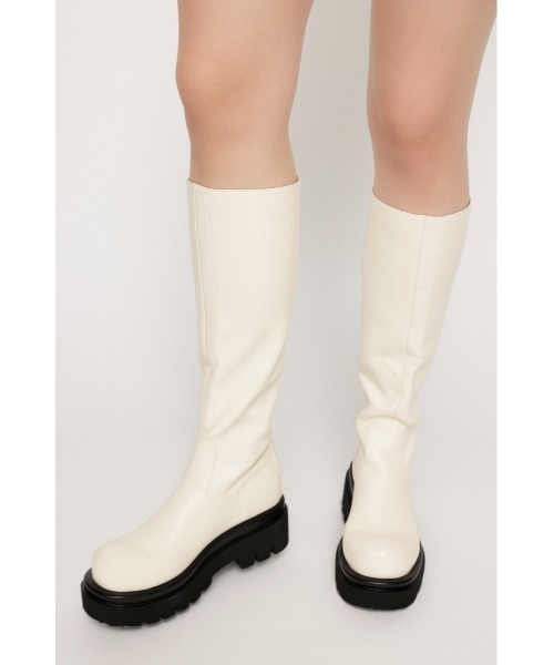 靴 SLY BULB TOE KNEE BOOTS SLY（スライ） ブーツ BULB TOE KNEE BOOTS バルブトゥ ニーブーツ
