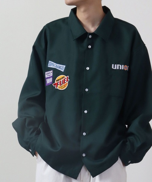 シャツ 76Lubricants ワッペン刺繍シャツ メンズ レディース