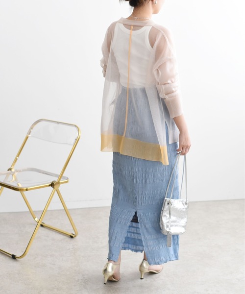 Eimee Law カーディガン アシメシアーニットカーディガン