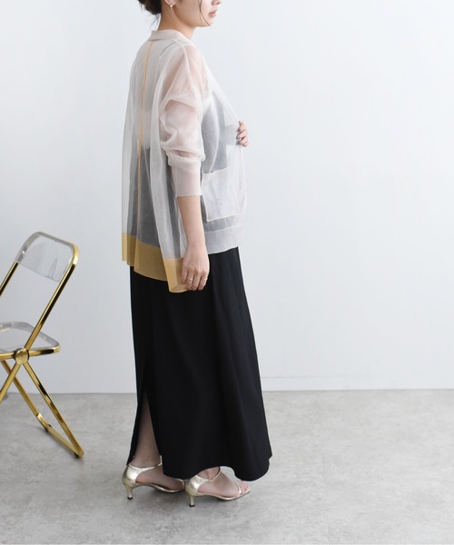 Eimee Law カーディガン アシメシアーニットカーディガン