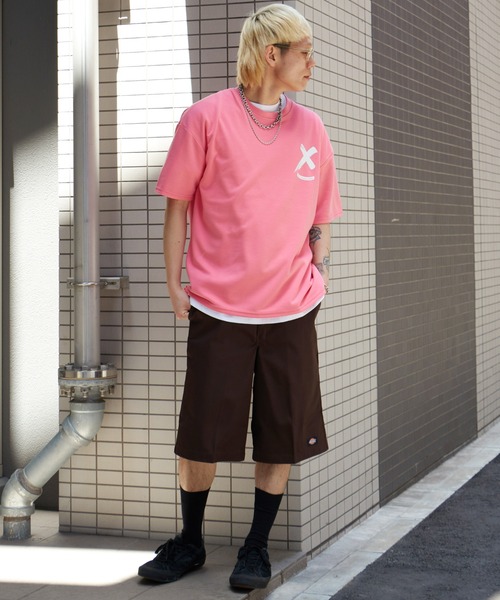 ALEXIASTAM  バックプリント big Ｔシャツ ピンク 新品 NO NEED（ノーニード） tシャツ Xマーク ビッグシルエット バック