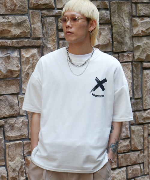 NO NEED（ノーニード） tシャツ Xマーク ビッグシルエット バック