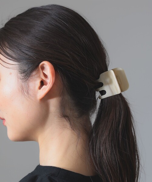 【カジュアル感じるデニム風♪】HERMES ヘアクリップ デニム×リボンシュシュ（ヘッドアクセサリー） | OPAQUE.CLIP