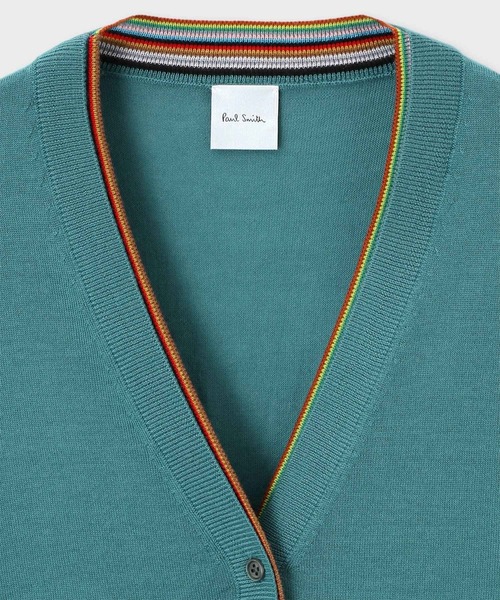 Paul Smith カーディガン Lサイズ 緑 Paul Smith カーディガン ウィメンズ シグネチャーストライプ