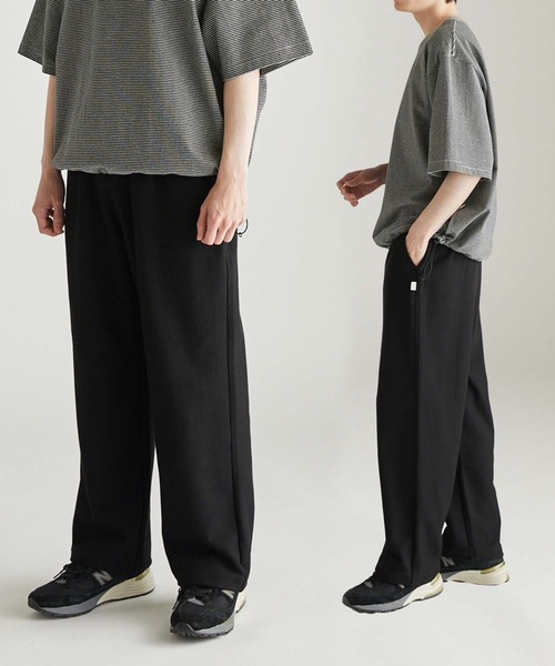 ocosic スラックス 「ocosic」鹿の子ストレートワイドパンツ メンズ