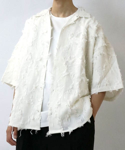 Allege Flower print shirt シャツ　半袖　レーヨン　総柄 セール】総柄フラワー半袖オープンカラーシャツ（シャツ