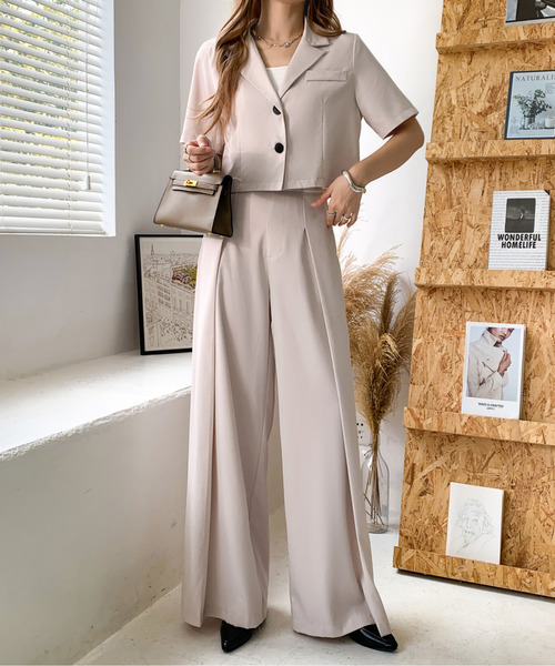 emi+ セットアップ ショートテーラージャケット＋タックワイド