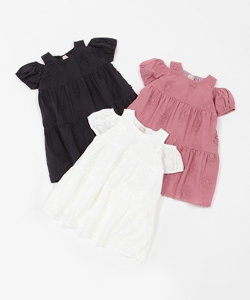 【美品】petit main　お花レースアンサンブル　130 petit main ワンピース お花レースワンピース キッズ 子供服 女の子