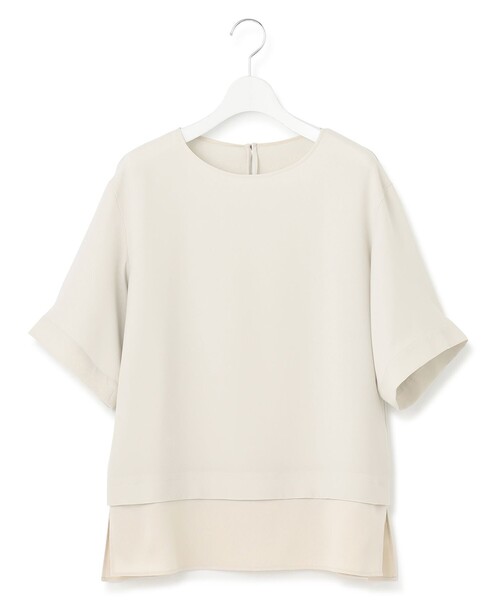 tシャツ 「手洗い可」ラウンドネックカットソー レディース Audrey and John Wad tシャツ クルーネック長袖カットソー