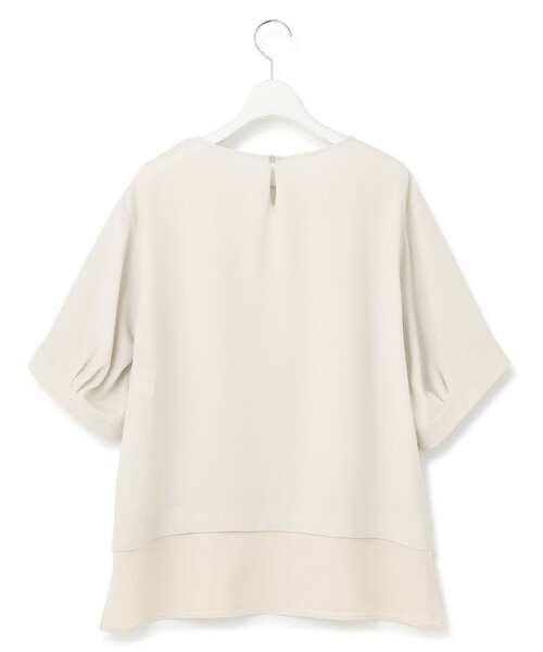 23区 tシャツ 「洗える」ストレッチジョーゼット ラウンドネック