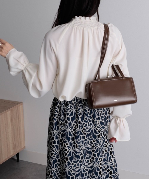 RANAN ブラウス シャツ シャーリングハイネックキャンディー