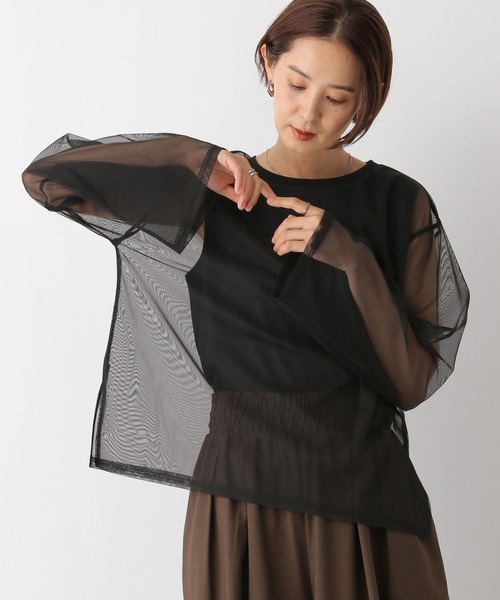 LEPSIM（レプシィム） tシャツ チュール長袖レイヤード 145709