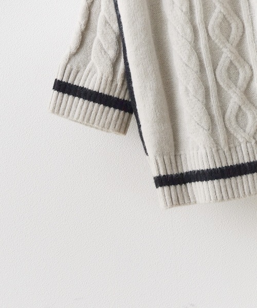 ニット セーター Bicolor stich School Knit / バイカラースクールセーター レディース メンズ セール】Bicolor stich School Knit / バイカラースクール