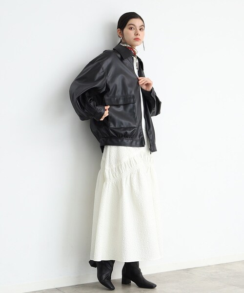 THE SHOP TK ブルゾン アウター 「環境にやさしい」合皮BIGブルゾン