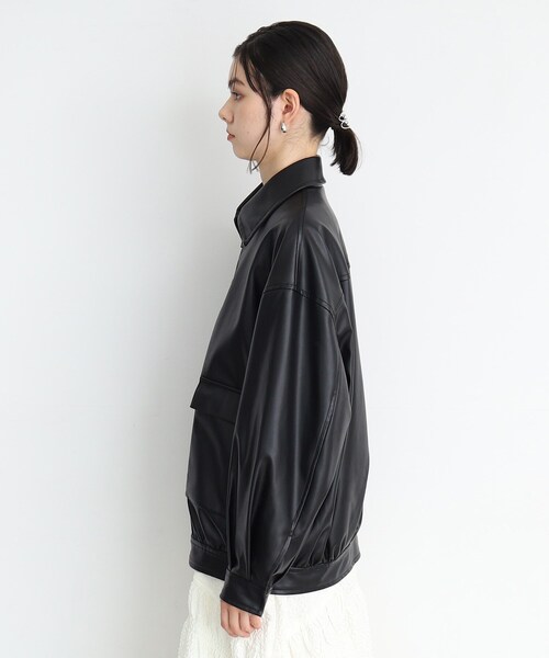 THE SHOP TK ブルゾン アウター 「環境にやさしい」合皮BIGブルゾン