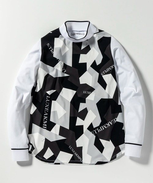 LUXEAKMPLUS ゴルフ カモ柄モックネックロングTシャツ 楽天市場】LUXEAKMPLUS ゴルフ カモ柄モックネックロングTシャツ