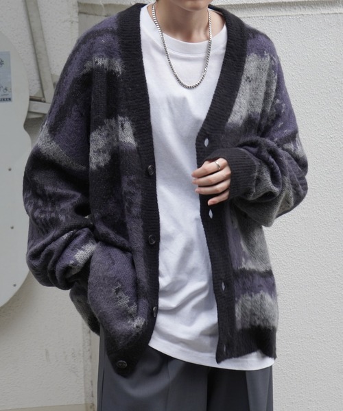 Confirm カーディガン モヘアライク ルーズシルエット