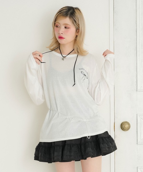 DearMyLoveRose（ディアマイラブローズ） tシャツ リボンプリントシ 
