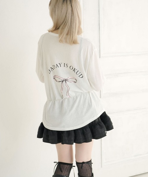 DearMyLoveRose（ディアマイラブローズ） tシャツ リボンプリントシ 