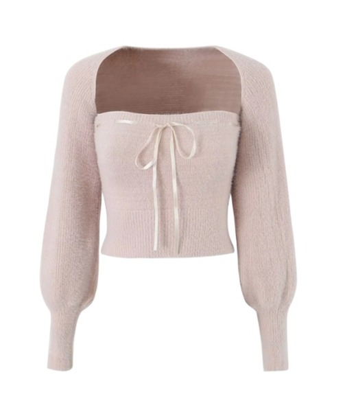 ALLuRing ChaRm ニット セーター Ribbon Knit Camisole Set / ショート