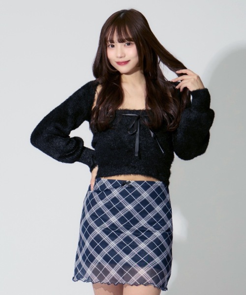 ALLuRing ChaRm ニット セーター Ribbon Knit Camisole Set / ショート