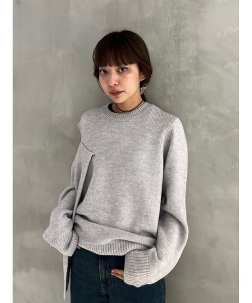 ニット セーター THROW ARM DESIGN MG TOPS アーム デザイン ミドルゲージ トップス レディース THROW by SLY ニット セーター ARM DESIGN MG TOPS アーム