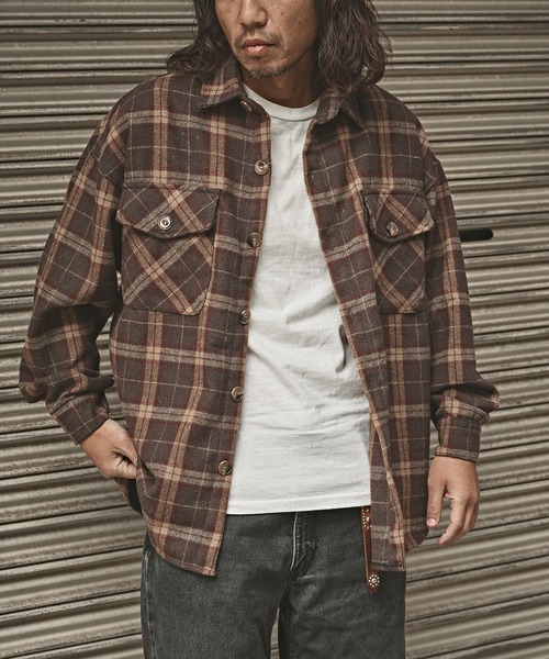 ALL RUNS シャツ オンブレチェックネルシャツ メンズ レディース